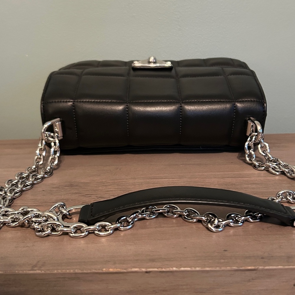 Michael Kors Black Soho Quilted Bag with Silver Chain - Picture 7 of 11